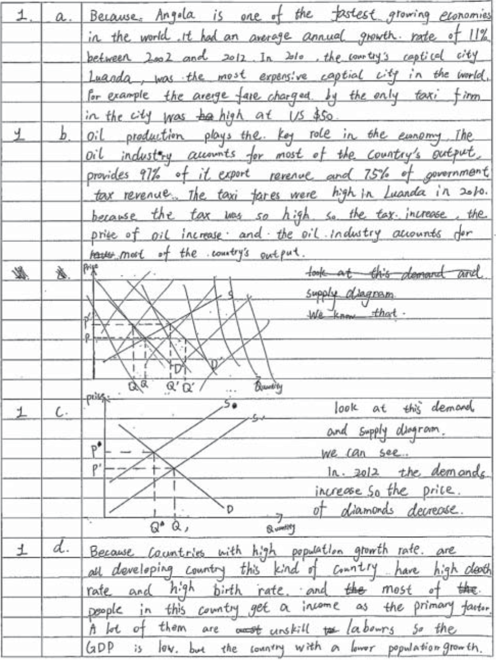 Example Candidate Responses (Standards Booklet)